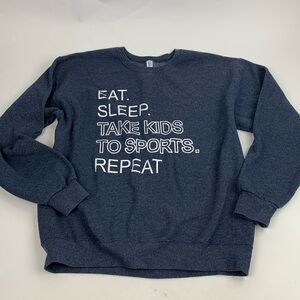 💰Bundle 3/$30 Jerzees Crew Neck Sweatshirt pullover Graphic Sport Mom Large blue